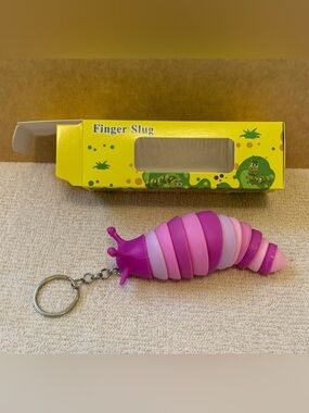Finger Slug Decompression Toy Fidget Keychain Emotion Reliever